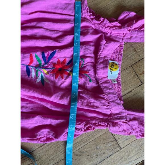 Boden Pink Ruffle Sleeve Embroidered Romper Size 15-16Y - Picture 3 of 7